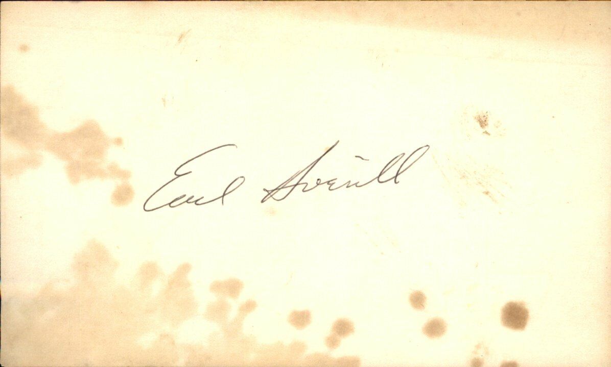 Earl Averill HOF Detroit Tigers d.1983 Signed/Autographed 3x5 Index Card 162571