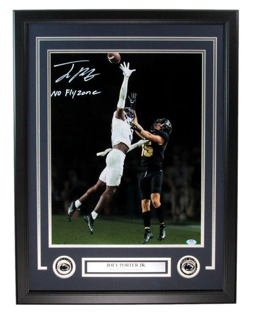 Joey Porter Jr.Autographed/Inscr 16x20 Photo Penn State Framed PSA/DNA 180117