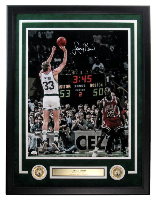 Larry Bird HOF Signed/Auto 16x20 Photo Boston Celtics Framed JSA 189443