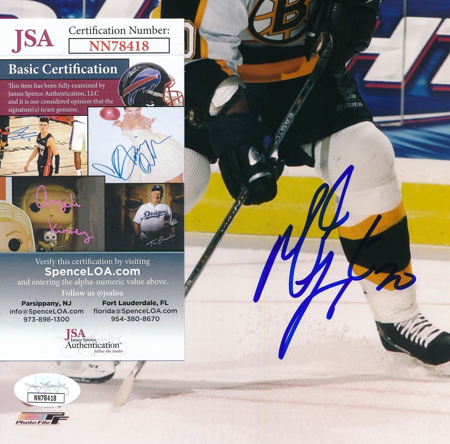 Martin Lapointe Boston Bruins Signed/Autographed 8x10 Photo JSA 159134