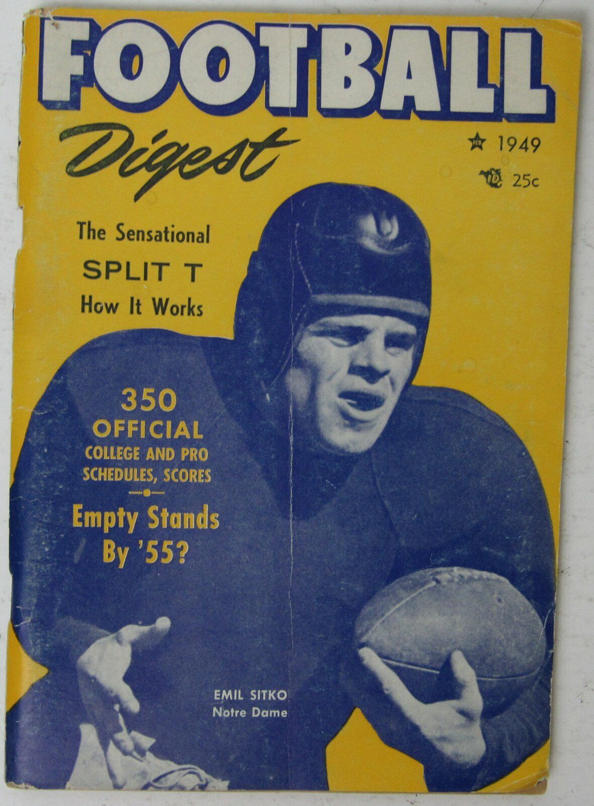 1949 Football Digest College & Pro Schedules with Emil Sitko on Cover 144933