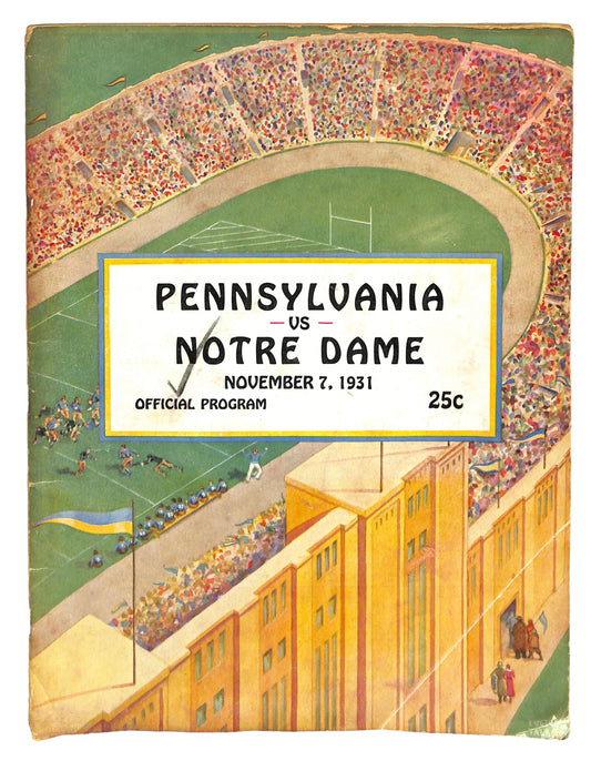 11/7/1931 Pennsylvania vs. Notre Dame Program 185777