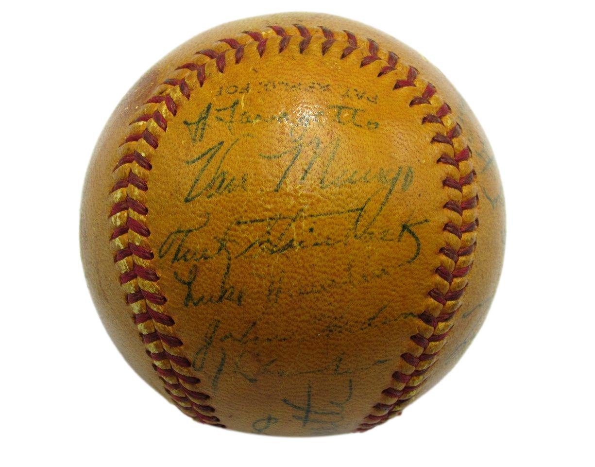 1938 Brooklyn Dodgers Signed Baseball w/Babe Ruth Cuyler Grimes (HOF) JSA 190042