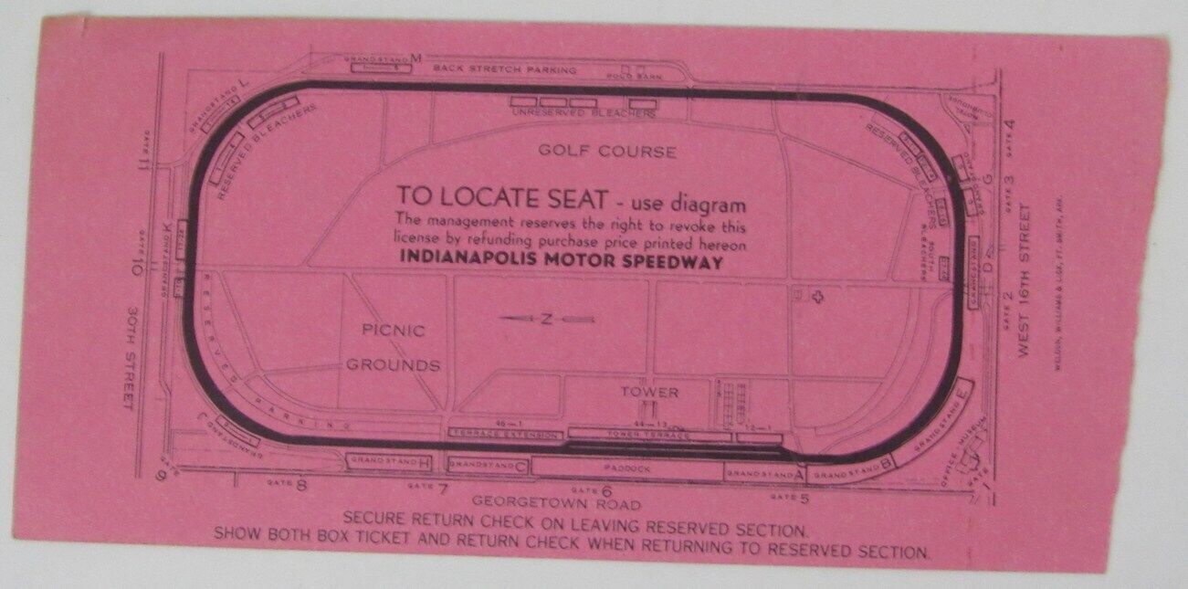 Vintage 1965 Indianapolis Indy 500 Race Ticket Stub A.J. Foyt