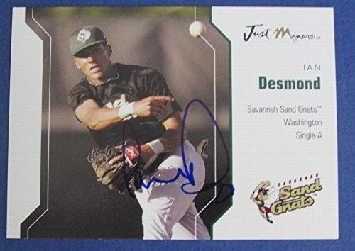 Ian Desmond Nationals Autographed/Signed 2006 Just Minors Baseball Card #10