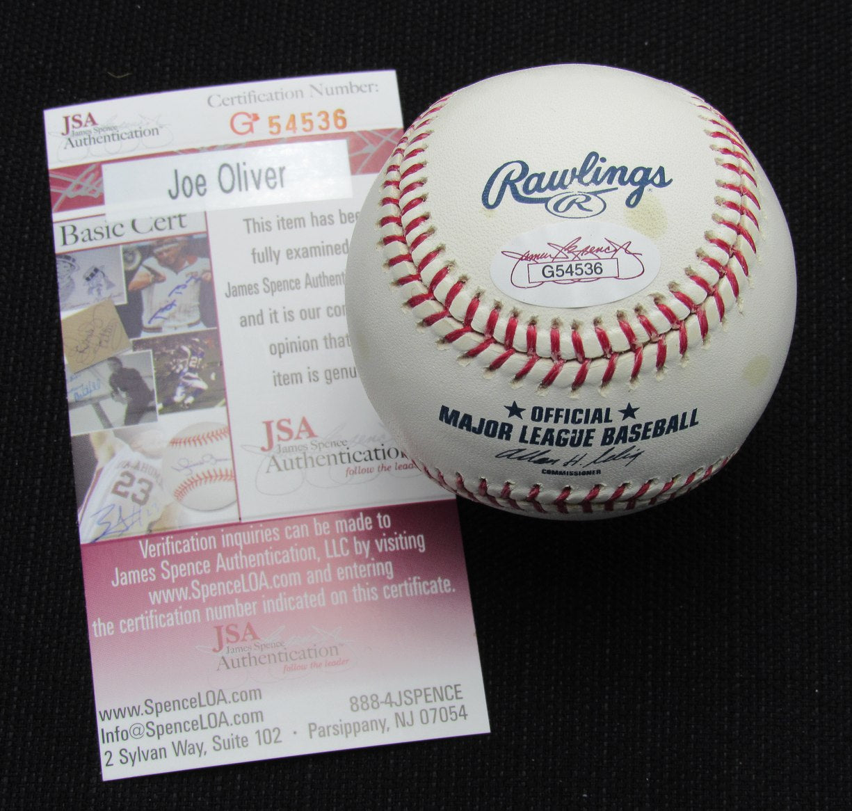 Joe Oliver Signed/Auto Yankees 100th OML Baseball JSA  186886