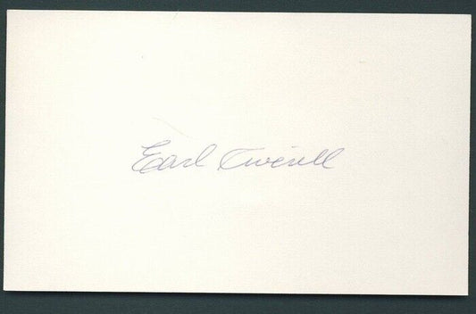 Earl Averill Indians HOF Signed 3x5 index card 120212