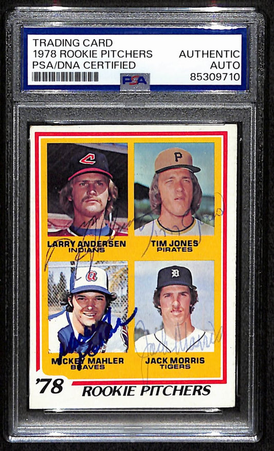 1978 Topps Rookie Pitchers Card #703 Multi-Signed by 4 PSA/DNA 190656