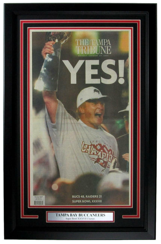 Buccaneers 2003 Super Bowl XXXVII Champs Tampa Tribune Newspaper Framed 157842