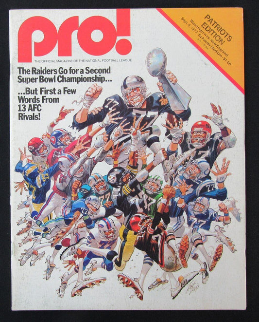 1977 Pro! Washington Redskins vs. New England Patriots Program 09/04