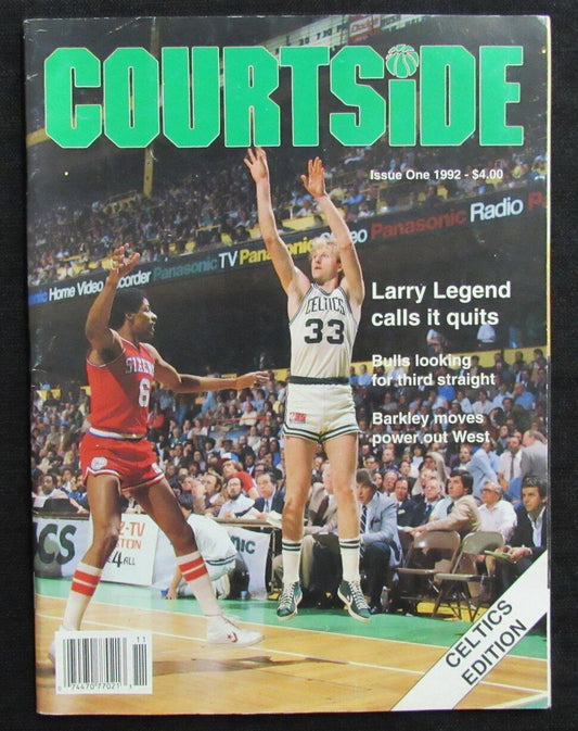 1992 Boston Celtics Courtside Magazine Issue #1 Larry Bird HOF Cover 181361