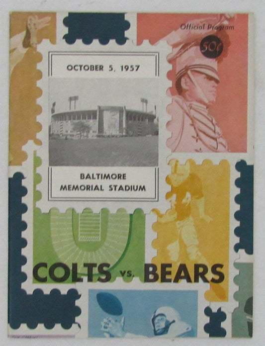 1957 Baltimore Colts vs. Chicago Bears Game Program 10/5/57 Memorial 136294