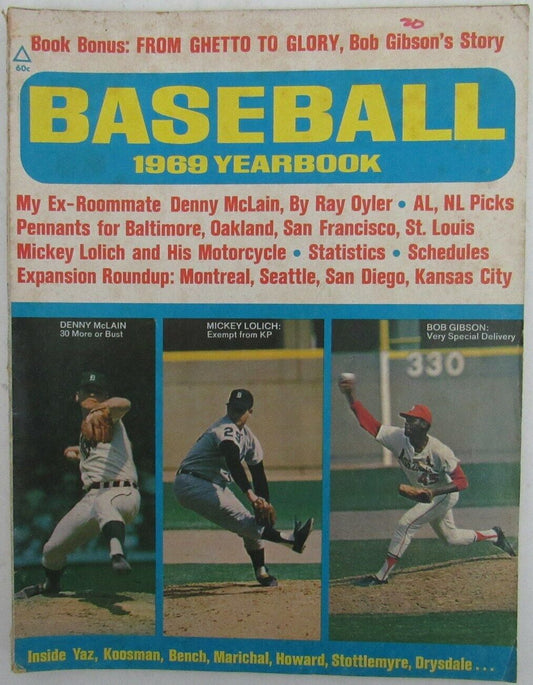 1969 Baseball Yearbook w/ Denny McClain/Mickey Lolich/Bob Gibson on Cover 164511