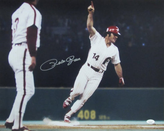 Pete Rose Philadelphia Phillies Signed 16x20 Photo JSA 189716
