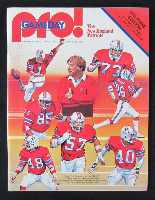 1981 New England Patriots vs. Miami Dolphins Program 12/06 Ron Erhardt