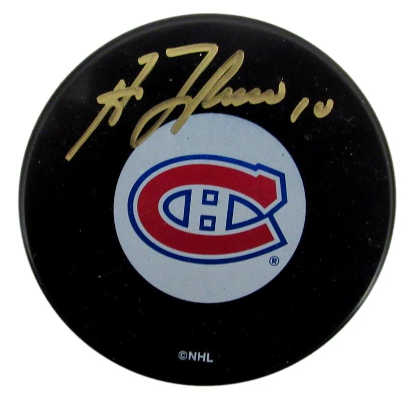 Guy Lafleur HOF Signed/Auto Hockey Puck Montreal Canadiens JSA 186377