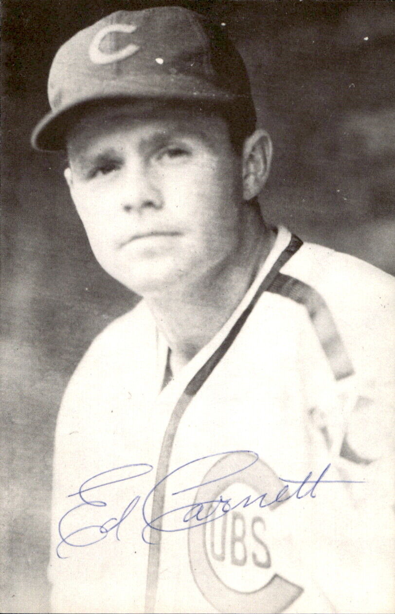Ed Carnett Chicago Cubs Signed/Autographed 3x5  Photo 178115