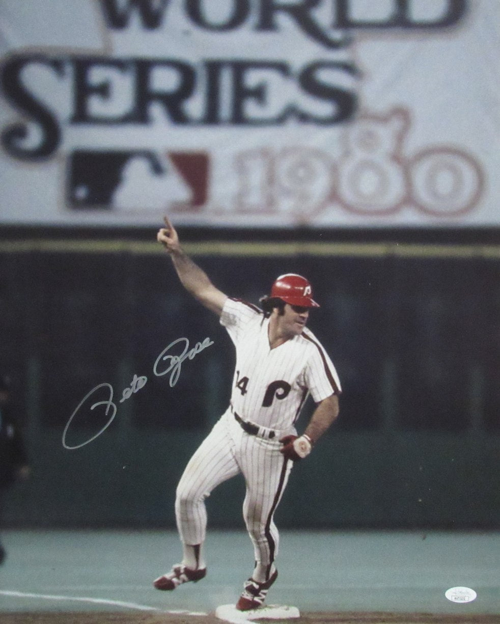 Pete Rose Philadelphia Phillies Signed 16x20 Photo JSA 189721