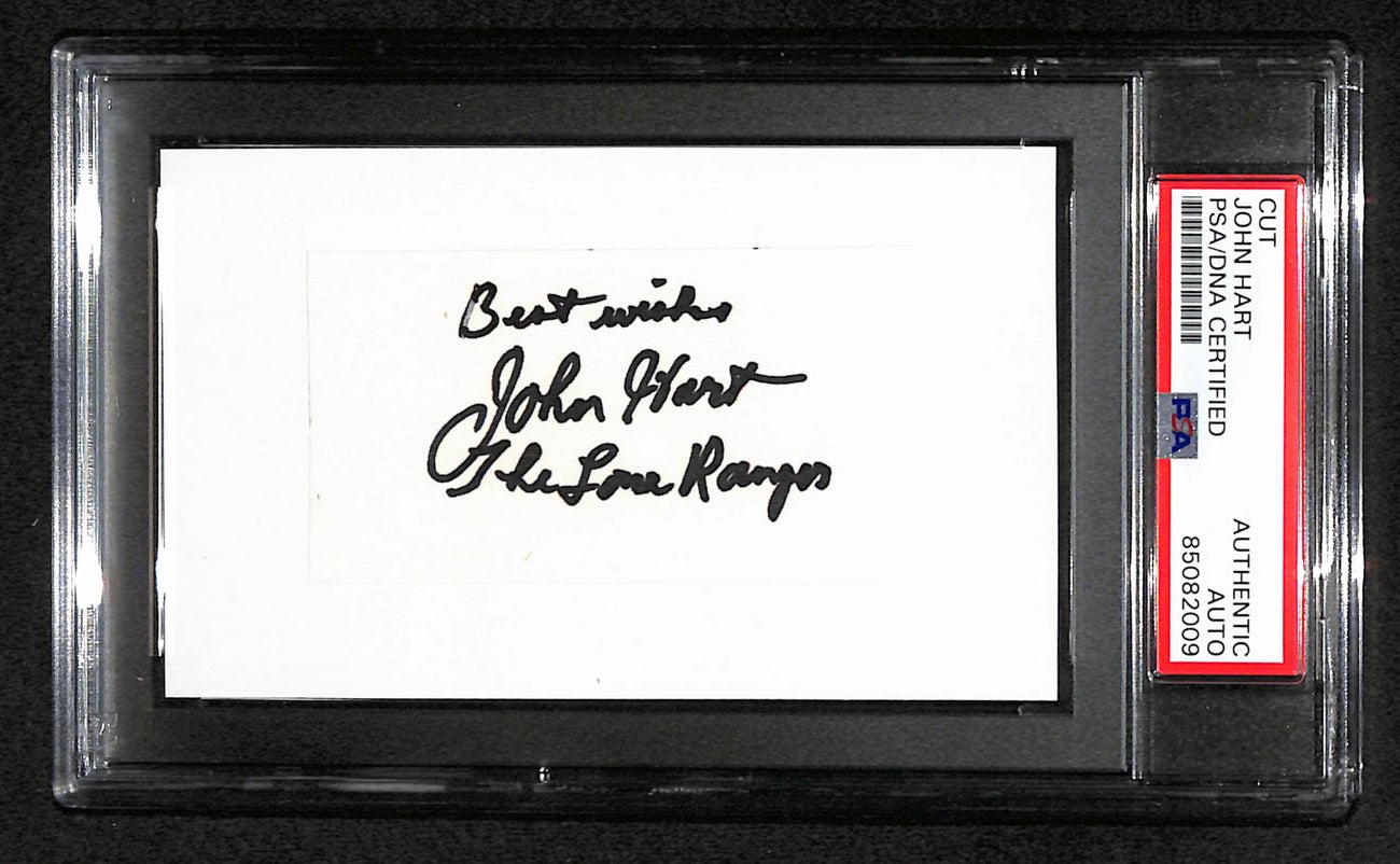 John Hart Signed/Inscribed Cut on 3x5 Index Card "Lone Ranger" PSA/DNA 184265