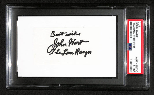 John Hart Signed/Inscribed Cut on 3x5 Index Card "Lone Ranger" PSA/DNA 184265