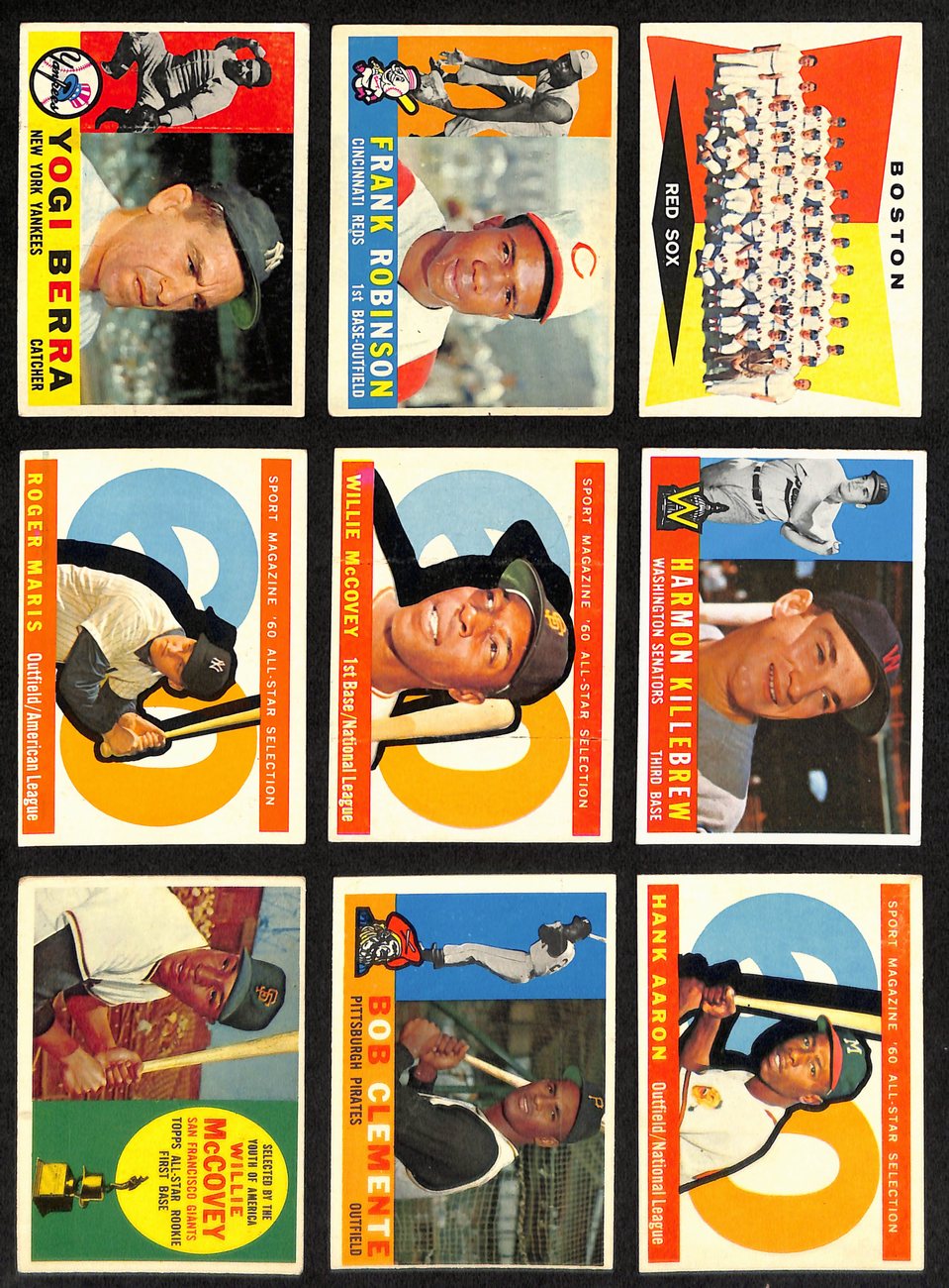 1960 Topps Baseball Card Complete Set (1-572) Mantle Aaron Yastrzemski 191956