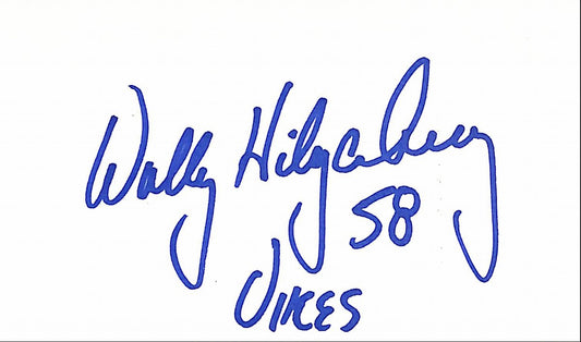 Wally Hilgenberg Minnesota Vikings d.2008 Signed/Auto 3x5 Index Card 189525