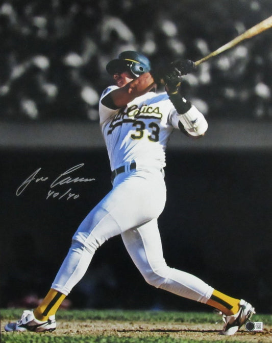 Jose Canseco Signed/Inscribed 16x20 Photo Oakland A's Beckett Witness 192385