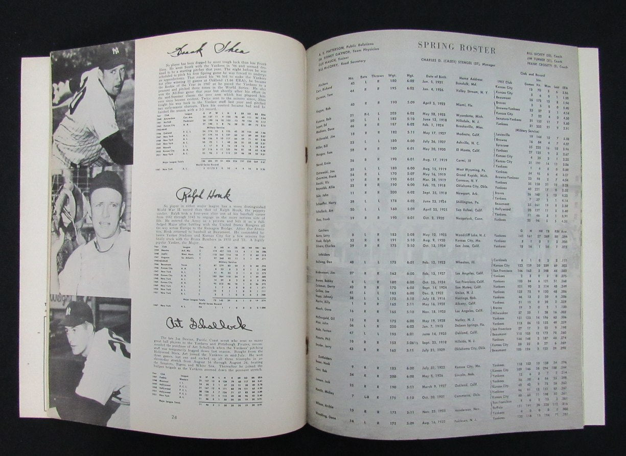 1952 New York Yankees World Champions Sketch Book 186196