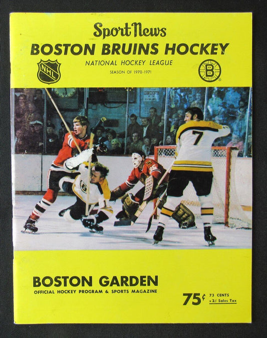 1971 Boston Bruins vs. Los Angeles Kings Boston Garden NHL Program 01/14