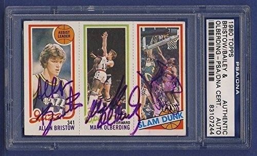 1980 Topps BRISTOW/BAILEY/OLBERDING Signed Card PSA/DNA