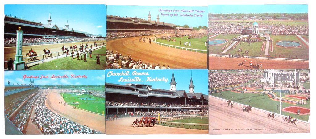 Lot of (6) Postcards from Churchill Downs Horse Racing Track Louisville, KY