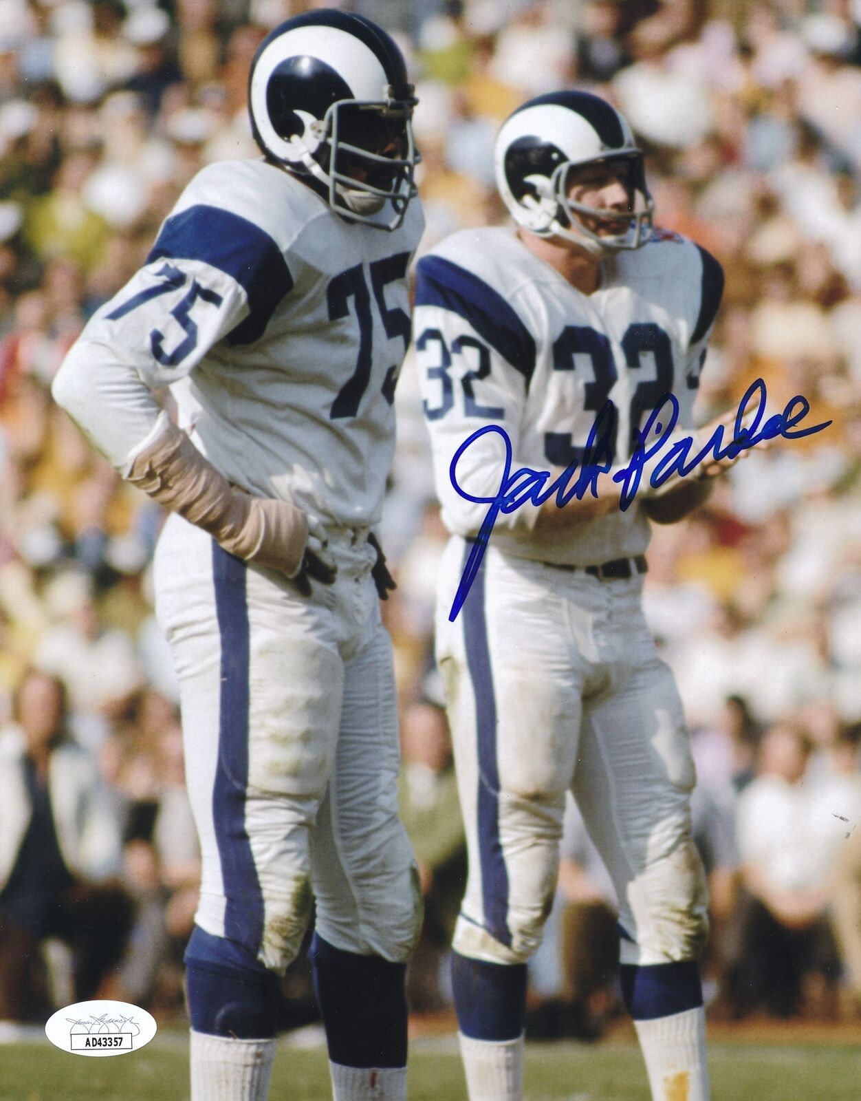 Jack Pardee Autographed 8x10 Photo Los Angeles Rams JSA