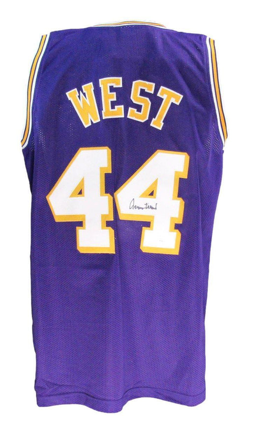 Jerry West HOF Autographed Purple Custom Basketball Jersey Lakers JSA 181838