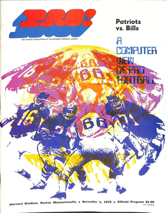 1970 Boston Patriots vs. Bills OJ Simpson 11/1/1970 Game Program 180264