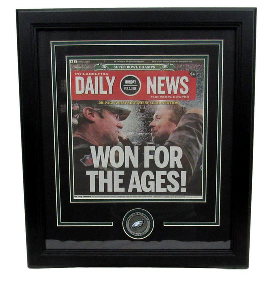 Philadelphia Daily News Front Cover Super Bowl LII Framed Newspaper 131804