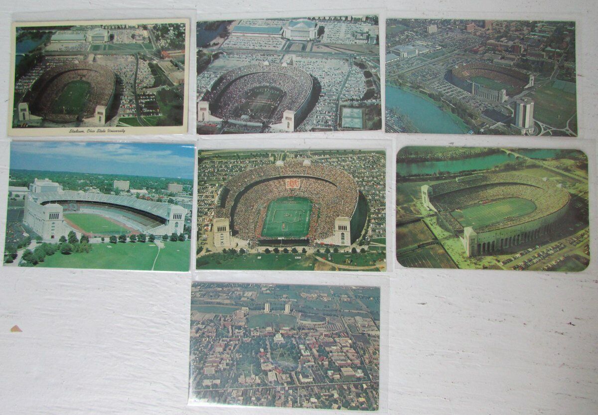 Lot of 7 Ohio State Univ. Ohio Stadium Vintage 50's-70's Postcards 146996