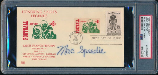 Mac Speedie HOF Autographed 1984 FDC Sports RARE  Browns PSA/DNA 182376