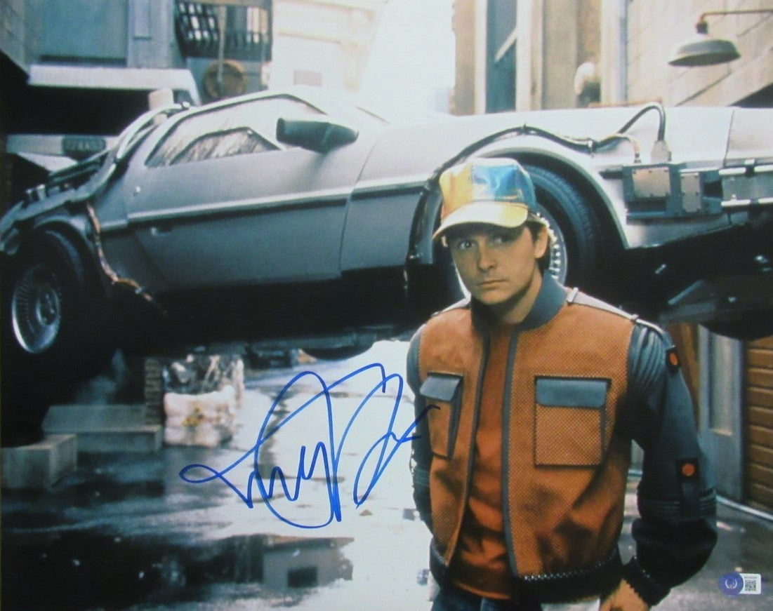 Michael J Fox Autographed 16x20 Photo "Back To The Future" Beckett