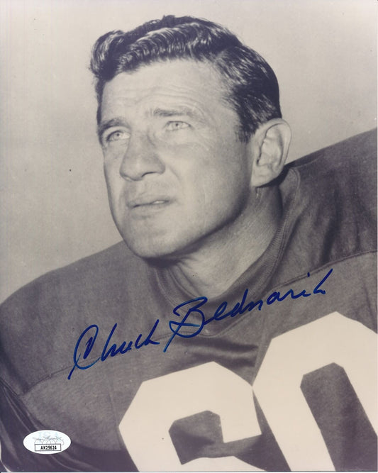 Chuck Bednarik HOF Autographed 8x10 Photo Philadelphia Eagles JSA 179856