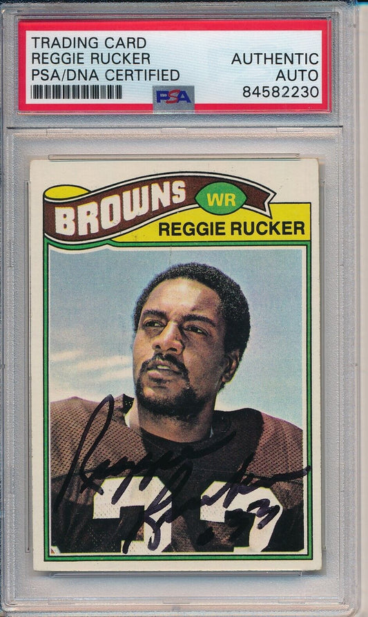 Reggie Rucker Signed/Auto 1977 TOPPS Card #138 Browns PSA/DNA