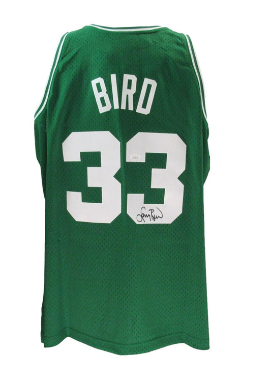 Larry Bird HOF Autographed Mitchell & Ness Basketball Jersey Celtics JSA 182879