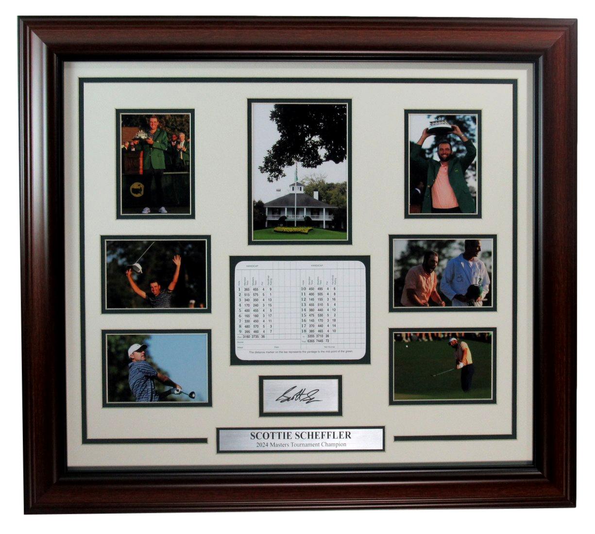 Scottie Scheffler 2024 Masters Champ Laser Engraved Photo Collage Framed 190798