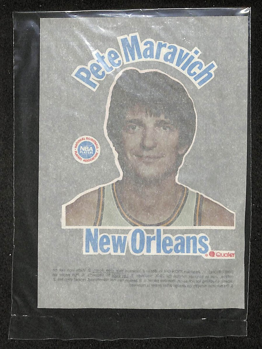 1979 Pete Maravich HOF New Orleans Jazz Quaker Iron-Ons 210896