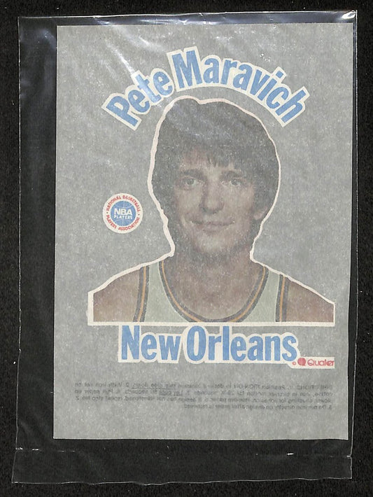 1979 Pete Maravich HOF New Orleans Jazz Quaker Iron-Ons 210896