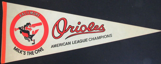 Vintage Baltimore Orioles AL Champions Horn Cafeterias 12"X30" Pennant 157976
