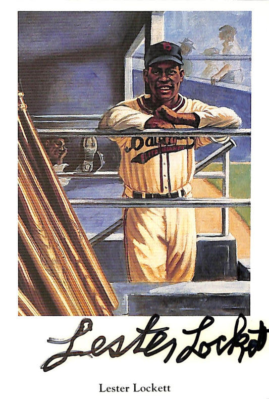 Lester Lockett Signed Negro League - Black Barons Ron Lewis Post Card 181259