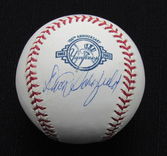 Dick  Schofield Signed/Auto Yankees 100th OML Baseball JSA  186859