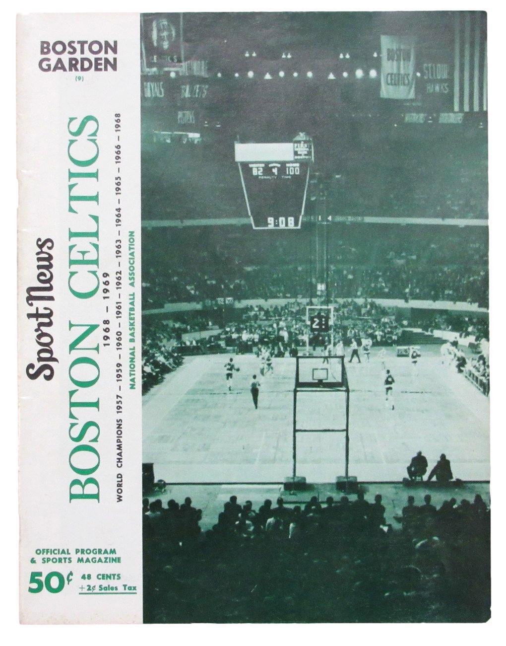 February 18, 1969 Boston Celtics vs. Phoenix Suns Boston Garden Program