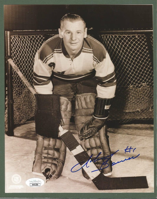 Johnny Bower New York Rangers HOF Signed/Autographed 8x10 B/W Photo JSA 150926