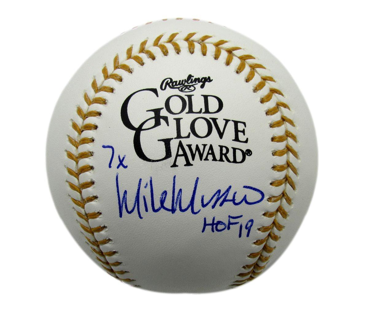 Mike Mussina Autographed/Inscr Gold Glove Award Baseball Orioles PSA/DNA 177768
